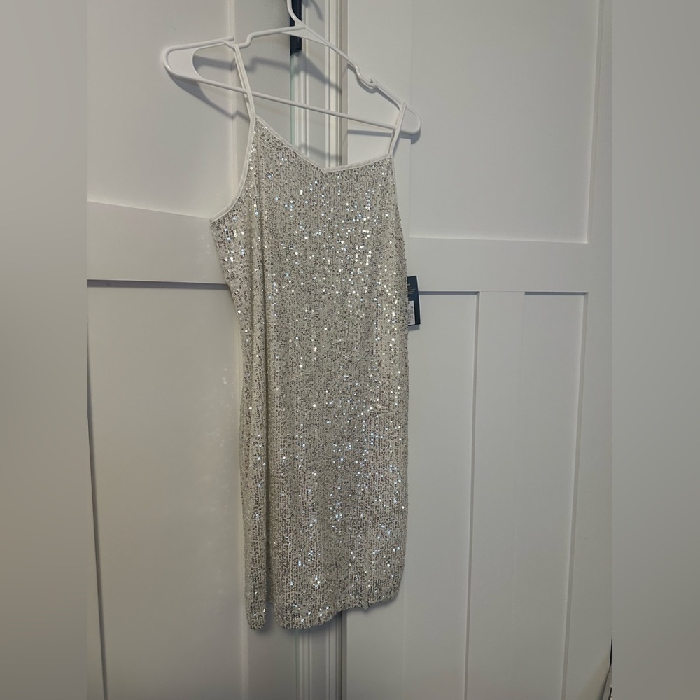 Art Class Silver Sequin Mini Dress